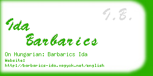 ida barbarics business card